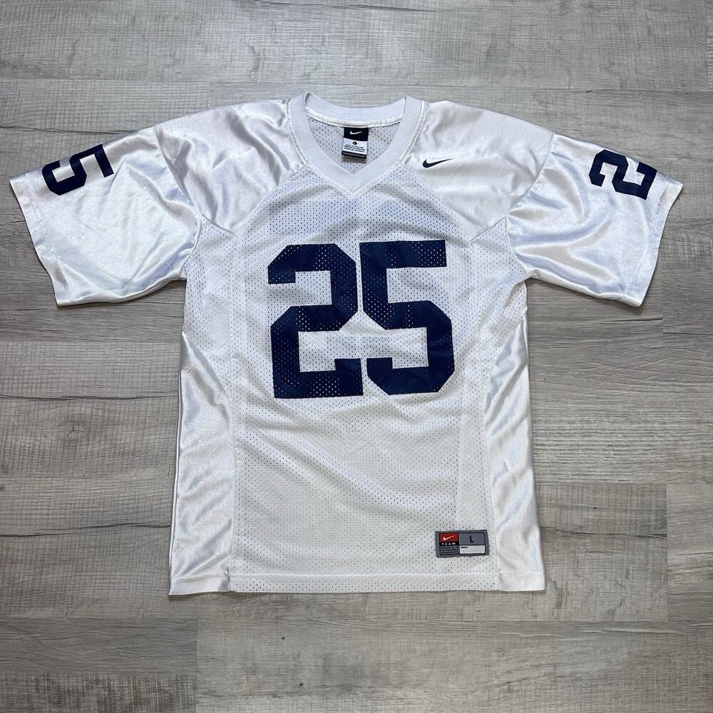 Nike Penn State Nittany Lions Youth Large (16-18) Jersey White / Navy Blue #25